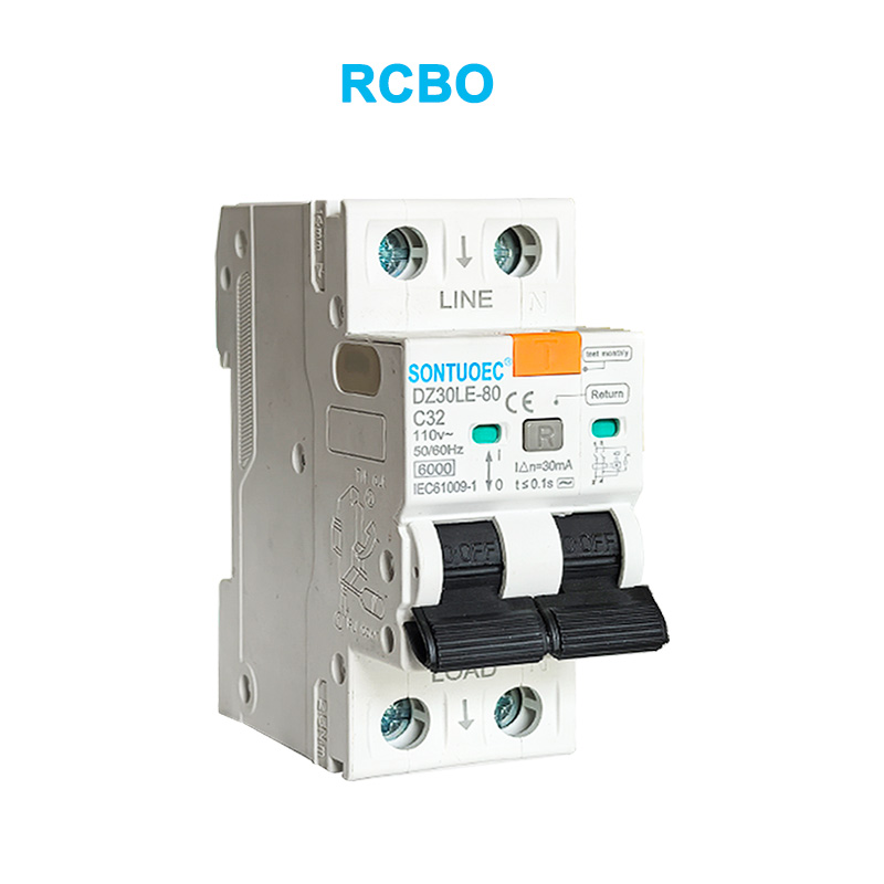 2p likva aktuala cirkvitfrapilo 6Ka IEC61009.1 -norma kvalito RCBO